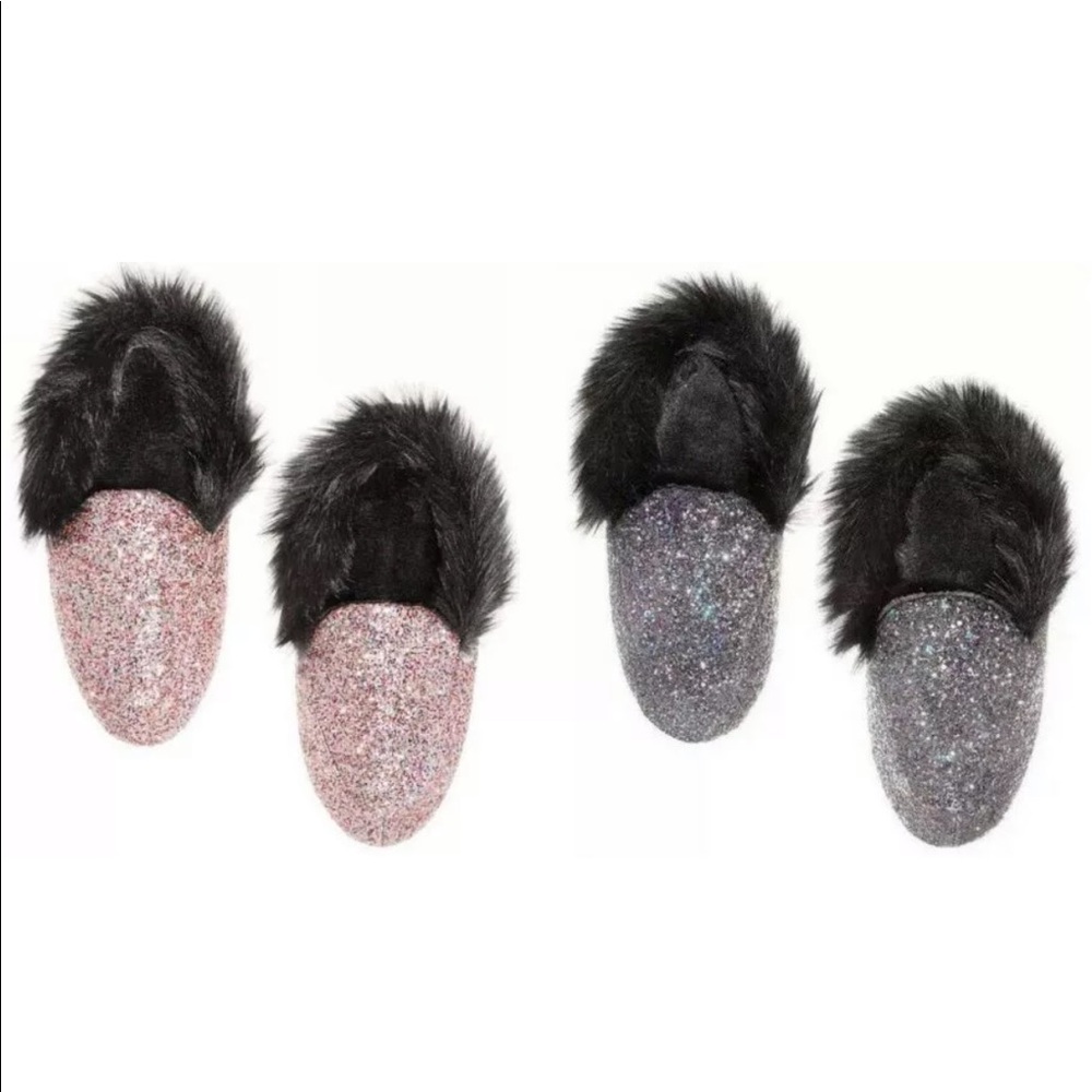 NWT Victoria’s Secret Sparkly Fur Slipper